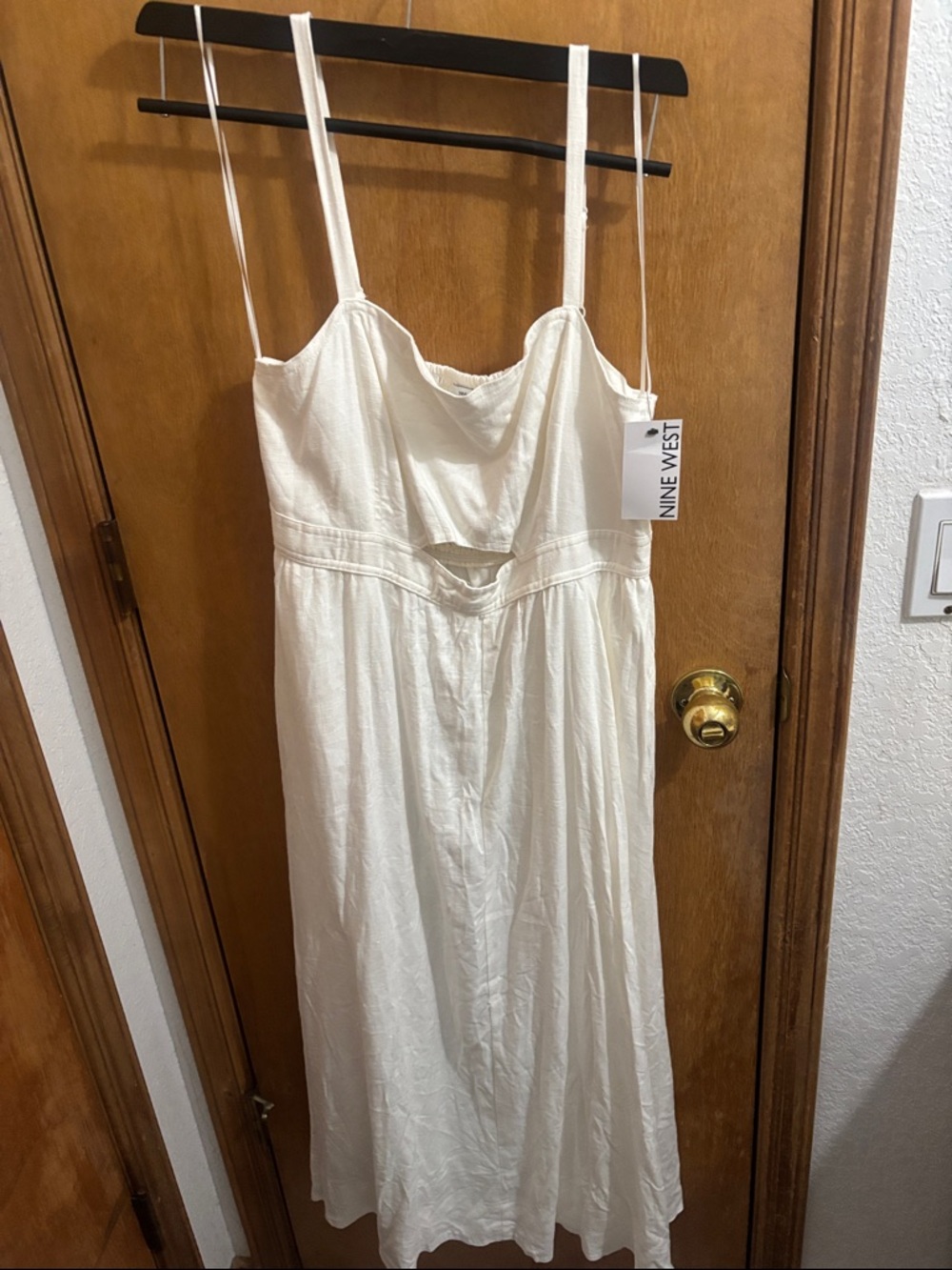 Nine West Ivory Maxi Dress with Spaghetti Straps